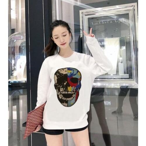 Plus Size Hoodies Sweatshirt Women Fashion Hot drill Pullover Hoodies Female Autumn Winter Diamond stone Hoody Coat