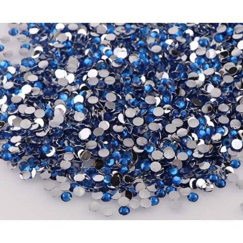 Sapphire 10000pcs 2mm/3mm/4mm/5mm Round Resin Flatback Rhinestones For DIY Nail Art/Jewelry Decoration