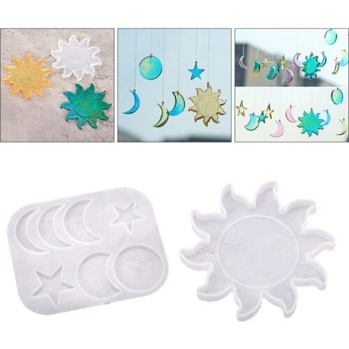 DIY Stars Moon Sun Lunar Eclipse Pendant Silicone Mould Handmade Home Decor Crystal Epoxy Resin Mold Crafts Jewelry Casting Tool