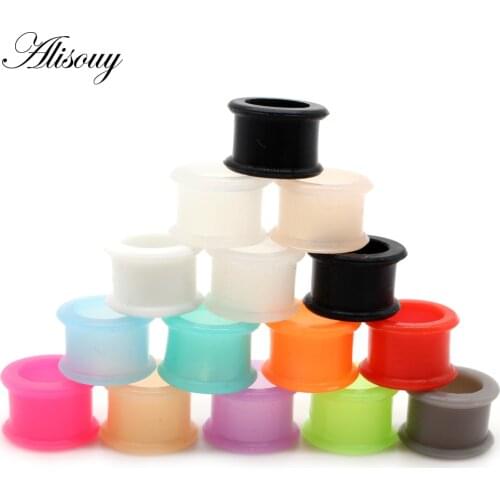 Alisouy 1 Pair 3-25mm Silicone Ear Plugs and Tunnels Ear Piercings Earlets Screwed Earring Expander Ear Gauges Body Jewelry