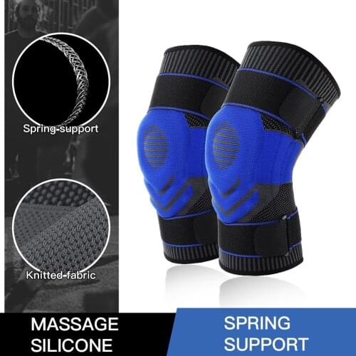 Sports Kneepads Fitness Cycling Shockproof Spring Knee Protector Elastic Knee Brace Support For Running Basketball Rodilleras