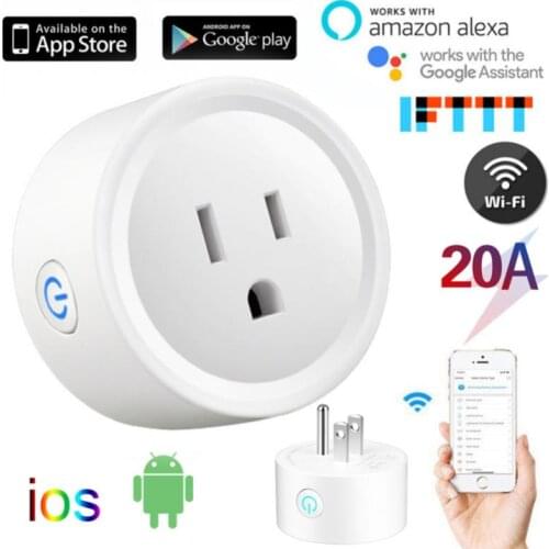 Wireless WiFi US Smart Plug Adaptor Remote Voice Control Power Monitor Outlet Tuya Timer Electrical Socket For Alexa Google Home