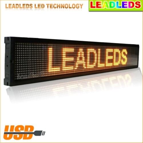 Fedex Express Shipping Usb Programmable Scrolling Electronic Sign Indoor LED Display Board screen car advertising 30 X 6.3 inch