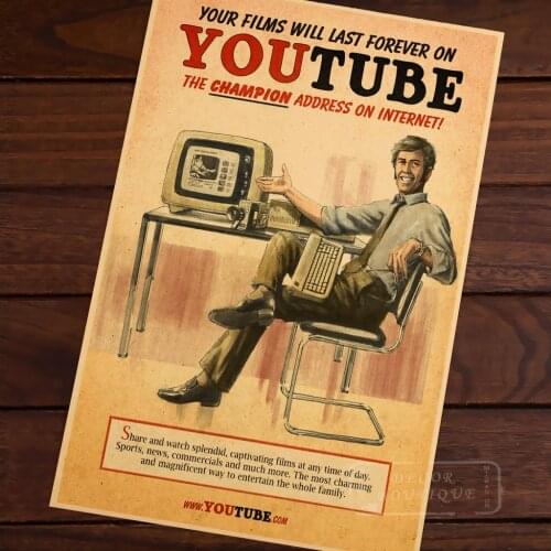 Your Films Will Last Forever On Youtube Vintage Retro Canvas Painting Poster DIY Wall Home Bar Posters Home Decor Gift