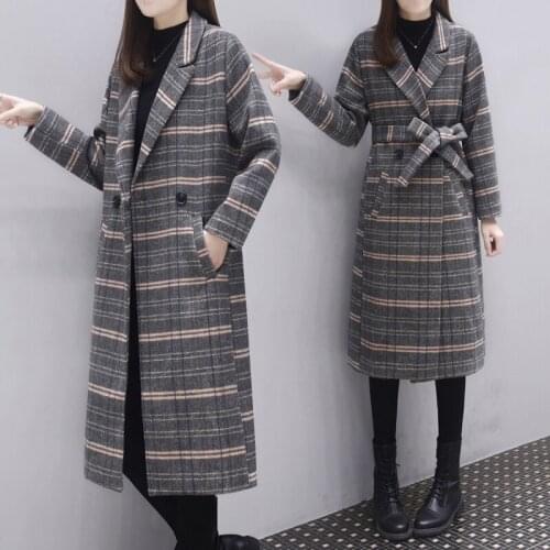 Double Sided Cashmere Overcoat Womens Middle and Long 2021 Spring Dress New Pure Wool Loose Fit Casual Tweed Coat