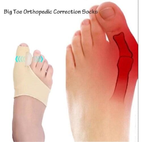 1Pair=2pcs Toe Corrector Orthotics Feet Foot Care Tool Bone Thumb Adjuster Correction Soft Pedicure Socks Bunion Straightener