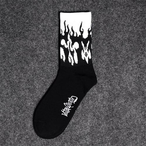 1 Pair Mens Socks Autumn Breathable Ins Korean Middle Tube Tide Net Red Street White Long Socks Men Anime Socks Harajuku Gift