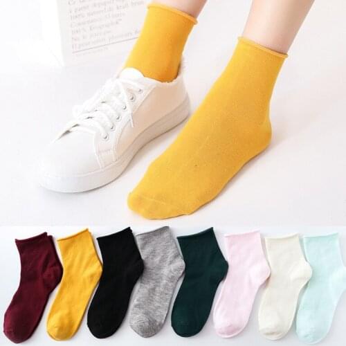 1 Pair Candy Color Women Cute Cotton Short Sock Spring Summer Autumn Students Girls Ankle Sox Soft Breathable Casual Socks