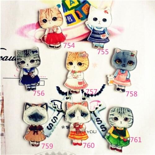 1 PCS Acrylic Brooch Cartoon Animals Acrylic Pins Icons Badges on Backpack Stripe Decoration Brooch Cats Badges for Clothes