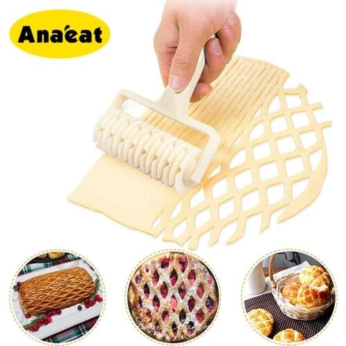 ANAEAT 1pc Cookie Pizza Cutter Pastry Tools Embossed Dough Rolling Grid Craft Cooking Rolling Gadgets