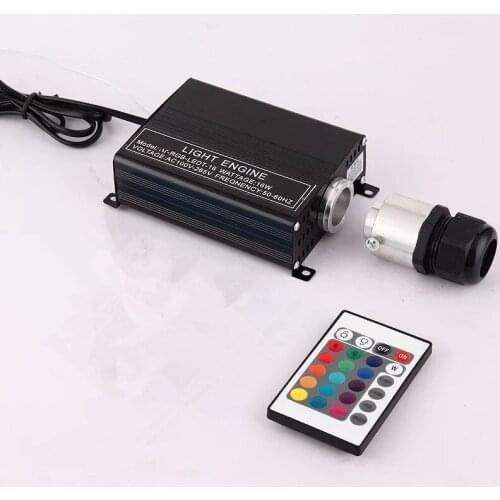 16W RGB LED Fiber Optical Light Engine Driver+24keys IR remote Controller for Ceiling car Star DIY Lighting Multicolor