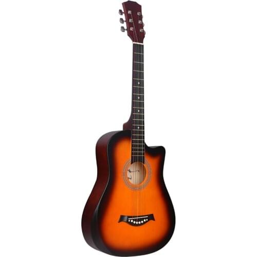 38 Inch Acoutic Guitar Carbon Fiber Colorful String Rosewood Fretboard Folk Guitar for Beginner Chlidren AGT363