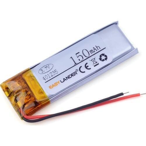 401235 3.7V 150mAh li Polymer Battery For Game Player mouse recorder speaker RC toys headephone Remote controller 041235