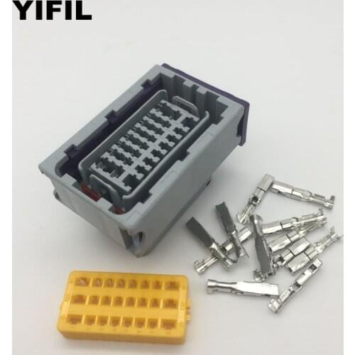 5pcs/lot 24 Pin/Way Automotive ECU Electrical Female Wire Harness Connector Plug Socket Housing With Terminal