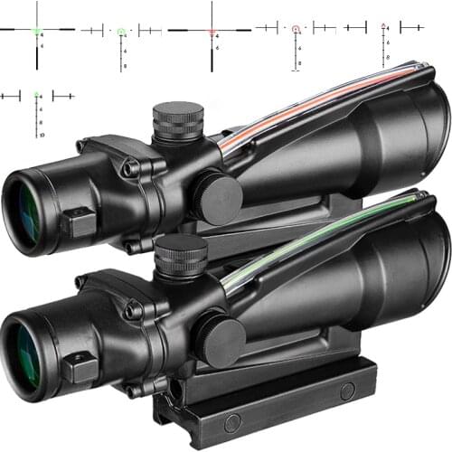 5x35 ACOG Hunting Riflescope Dual Illuminated Red Green Cross Fiber Scope Reticles Tactical Rifle Optical Sight Mira óptica