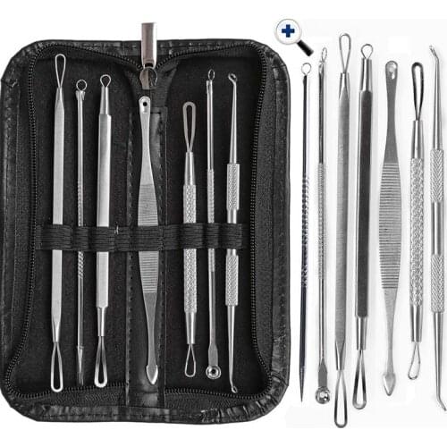 7 Pcs BlackHead Acne Spot Zit Whitehead Facial Pimple Blemish Comedone Extractor Tool/ Removal Set Kit