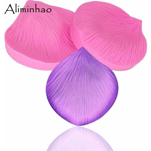 B1285 Big size 3D Rose flower petals Sugar Craft Molds DIY silicone mold fondant cake decorating tools chocolate gumpaste mould