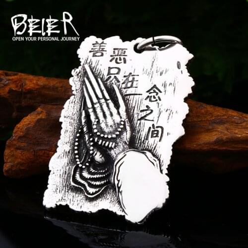 Beier 316L stainless steel Unique design between good and evil mens pendant necklace punk high quality jewelry LLBP8-531P