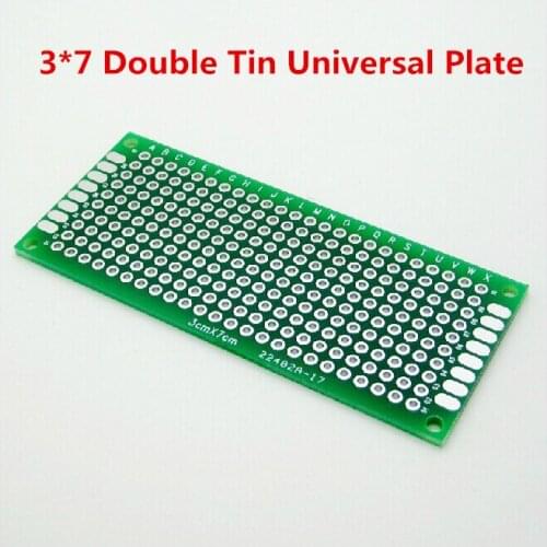 Free Ship 20pcs 3*7 Double Tin Universal Plate/Universal Circuit Board Peg Board Hole Plate Experimental Bread Board Test Board