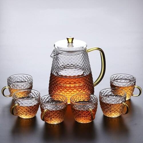 Tea set suit small set of Japanese domestic cup transparent contracted teapot sitting room office to receive a visitor