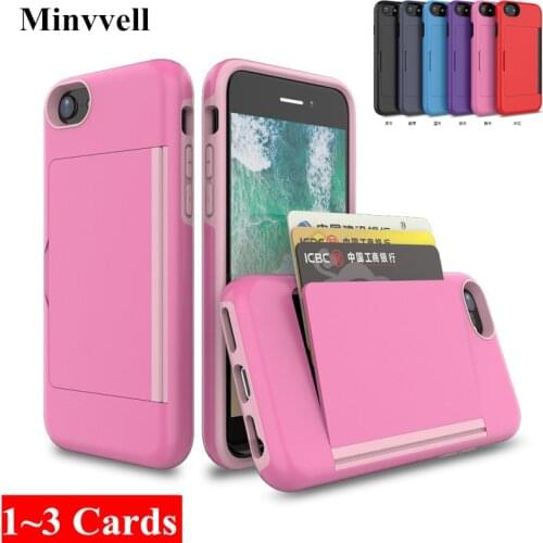 Candy Color Card Slots Case For iPhone SE 2020 6 6s 6plus 6+ 6s Plus 7 Case Flip Armor Cover for iPhone 6s+ 7 7plus 8plus Fundas