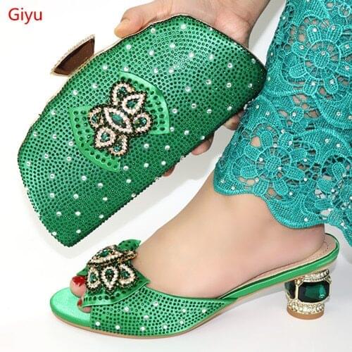 Doershow beautiful Italian Shoes With Matching Bags African Women Shoes and Bags Set For Prom Party Summer Sandal SLO1-50