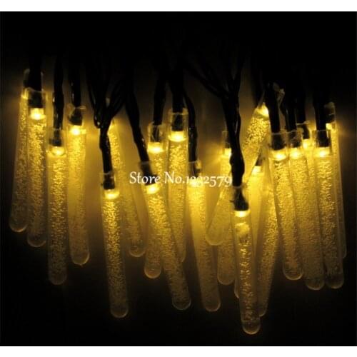 Solar Power LED String Lights 7M 50 LED Bubble Bar Picks Cone Lamps luces navidad Christmas Garden Outdoor Garland Fairy Lights