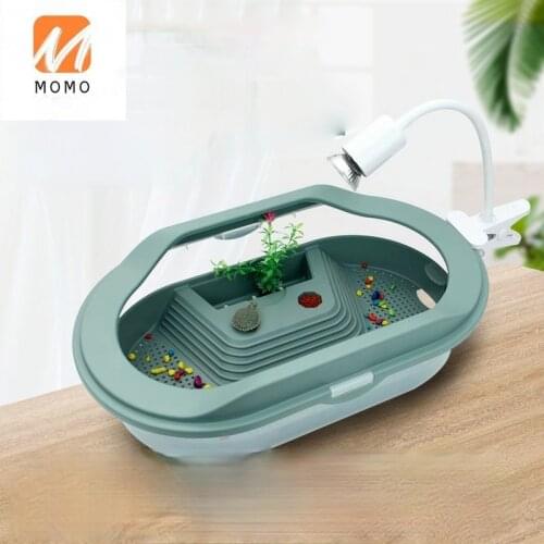 Turtle Pot Provided with Balcony Turtle Pot Grass Turble Box Household Plastic Luxury Villa Breeding Supplies