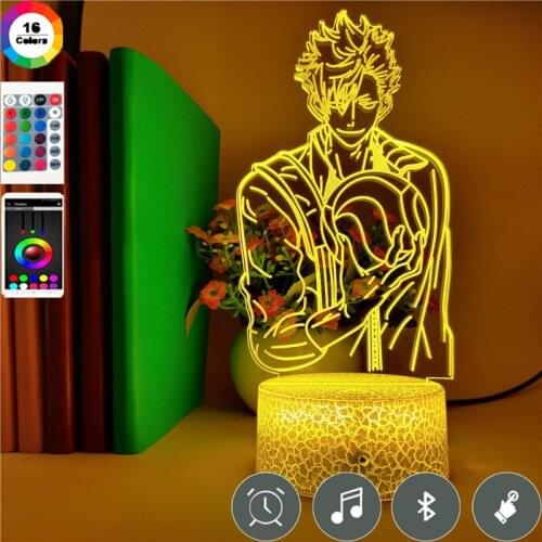 Haikyuu LED Night Light 3D Anime Table Lamp Volleyball Bluetooth Speaker Colors Changing Nightlight Fans Present Party Decor
