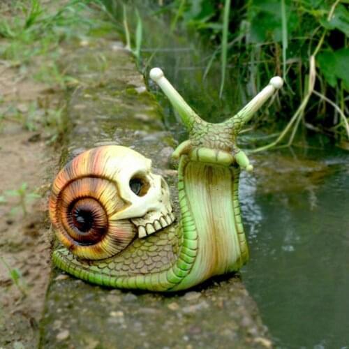 Halloween Skeleton Snail Skull Sculpture Gothic Garden Desk Pets Decorations Home Room Tea Crafts Decoration Resin Living V3s7