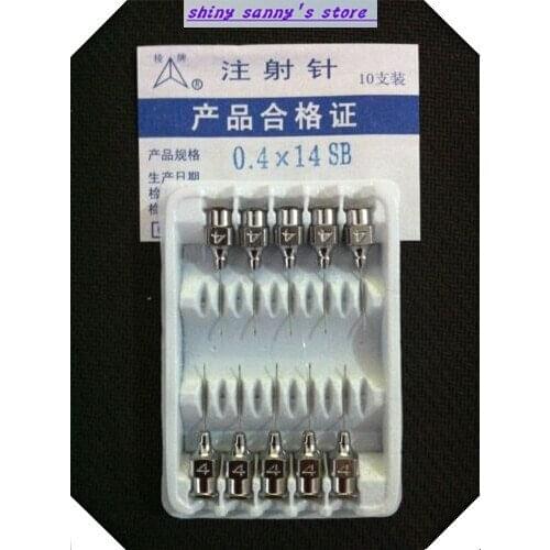 10Pcs/Lot 0.4x14mm Stainless Steel Syringe Needle Dispensing Needles Brand New