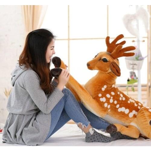 30-110cm Simulation Deer Plush Toy Doll Stuffed Sika Deer Toy for Kids Baby Doll Childrens Birthday Gift Home Decor