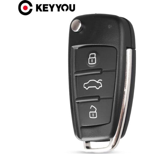 KEYYOU 3 Button For Audi A2 A3 A4 A6 A6L A8 Q7 TT Key Fob Case Replacement Folding Remote Flip Car Key Case Shell Fob
