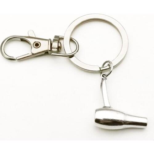 Hot Fashion Keychain Hair Dryer Pendant Key ring Hairdresser Souvenir Charm Bag Jewelry Gift for Men Women Cute Keychains