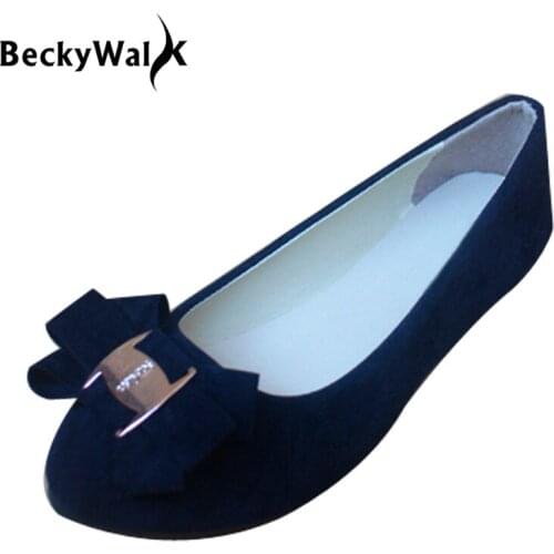 Hot Sale 41 42 43 Big Size Shoes Woman Casual Flats Women Shoes Fashion Bowknot Spring Autumn Ladies Shoes zapatos mujer WSH2349