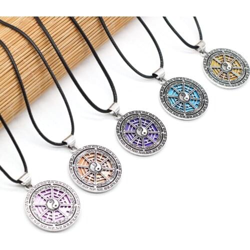 Hot Selling Natural Alloy Shell Necklace Sweater Chain Round Handmade Crafts DIY Creative Personality Necklaces Made 34x34mm