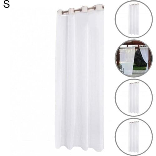 Multipurpose Helpful Outdoor White Sheer Patio Drape Washable Patio Curtain Dustproof for Corridor