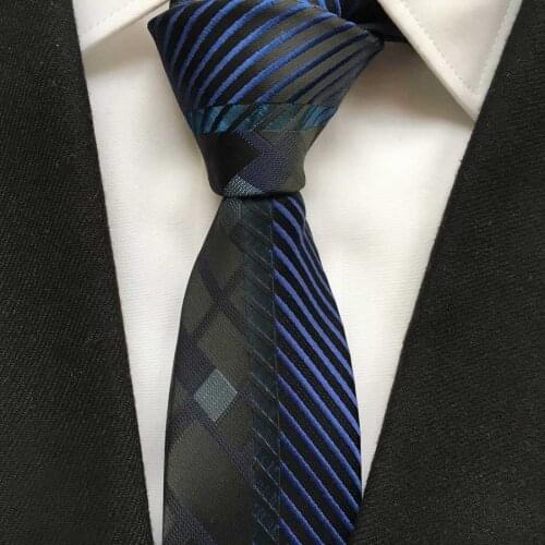 2021 Mens Ties Designer Panel Neck Tie Blue Plaids with Half Stripes Patchwork Cravates