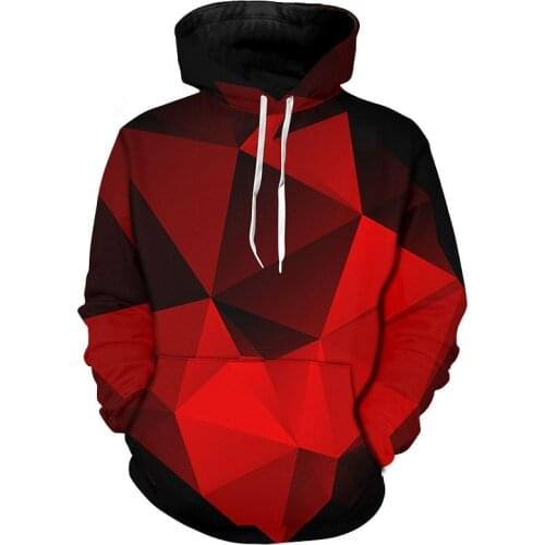 Hot Sell Men Hoodies Geometry 3D digital Print No rules pullover men women-casual Long Sleeved pocket Oversized hooded