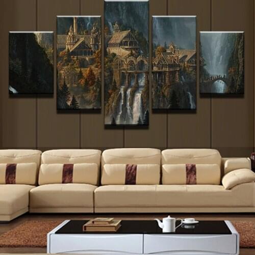Wall Art Canvas Prints Poster Modular Picture 5 Panel Rings Home Decoration Living Room Modern Paintings Artwork