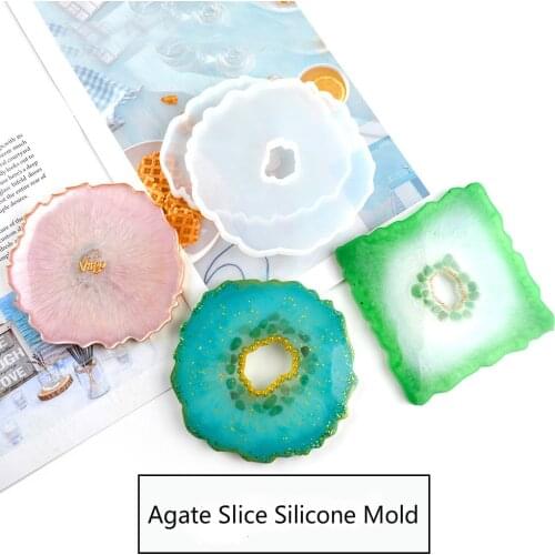 New Agate Slice Silicone Mold Crystal Mold Make Your Own Coaster Resin Art Supplies Clear Coaster Mold Home Decoration Craft