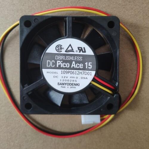 Original 60*60*15mm 6cm blower FAN 109P0612H7D01 12V 0.09A 6CM 3wires