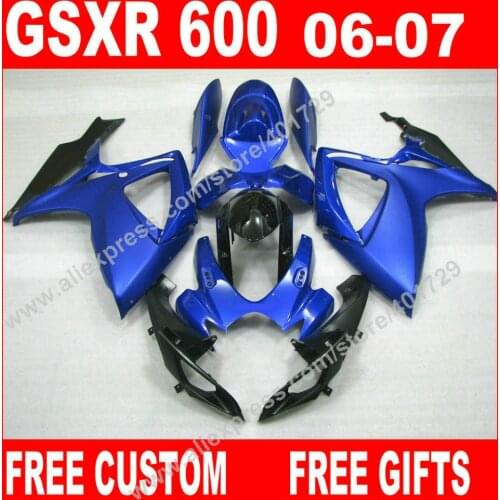 Full Fairings for 2006 2007 moto SUZUKI GSXR 600 750 hot sale blue black K6 BACARDI GSXR600 bodywork GSXR750 kit 7 gifts IT86