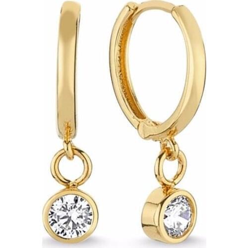 Solitaire Gold Earrings TTGKPA01-Certified 14K Gold-A perfect gift for your Loved Ones-Ephesus Gold & Diamond