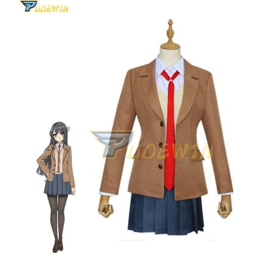 Seishun Buta Yarou wa Sakurajima Mai School Uniform Dress Outfit Anime Cosplay Costumes