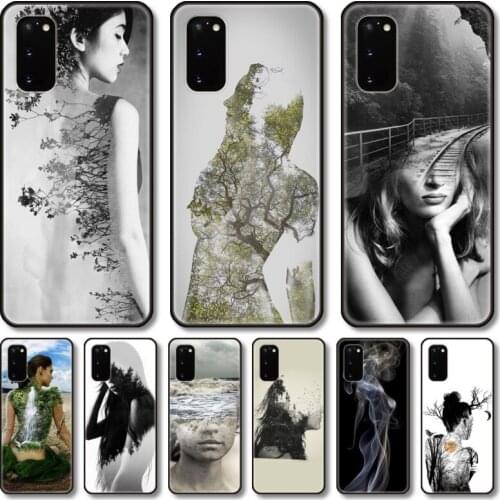Sexy lady Phone Case For Samsung Galaxy Note S21 20 10 9 E Lite UW Ultra 5G PRO Black Shell Cover