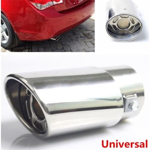 Universal Car Exhaust Muffler Tip Round Stainless Steel Pipe Chrome Exhaust Tail Muffler Tip Pipe Silver