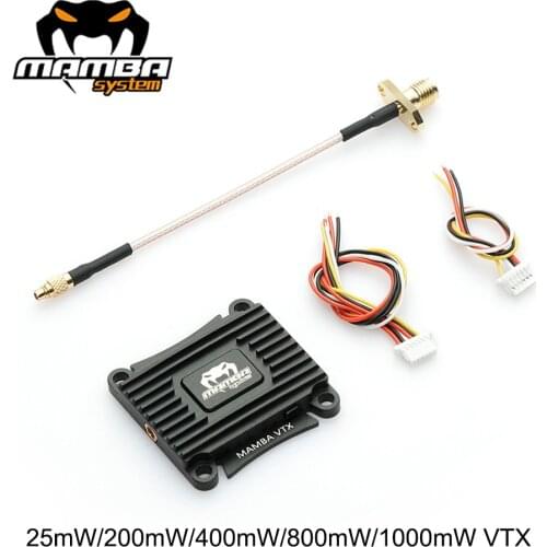 DIATONE MAMBA 25mW/200mW/400mW/800mW/1000mW VTX Ultra 1W Video Transmitter NTSC / PAL MMCX 36×36×6.5mm M3 for FPV Racing Drone