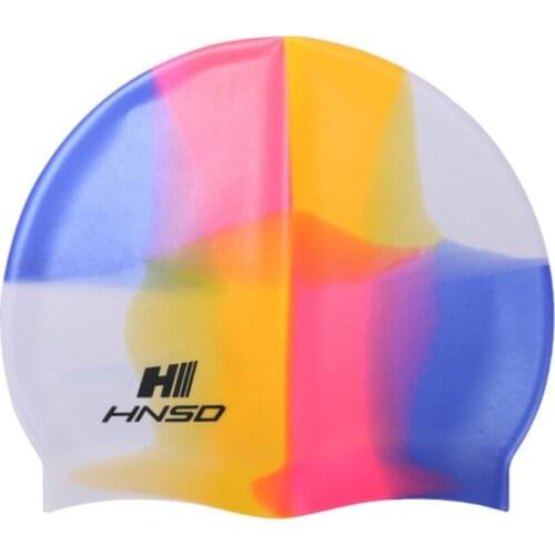 High Quality Silicone Colorful Rubber Children Adult Swimming Cap Adult Men Women Waterproof Swim Caps Hat Swimming Accessories