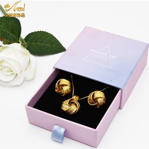 Jewelry Gift Box Pull Out Plated Flannelette Storage Ring Organizer Packaging Necklace Earrings Bracelet Jeweler Sets Display